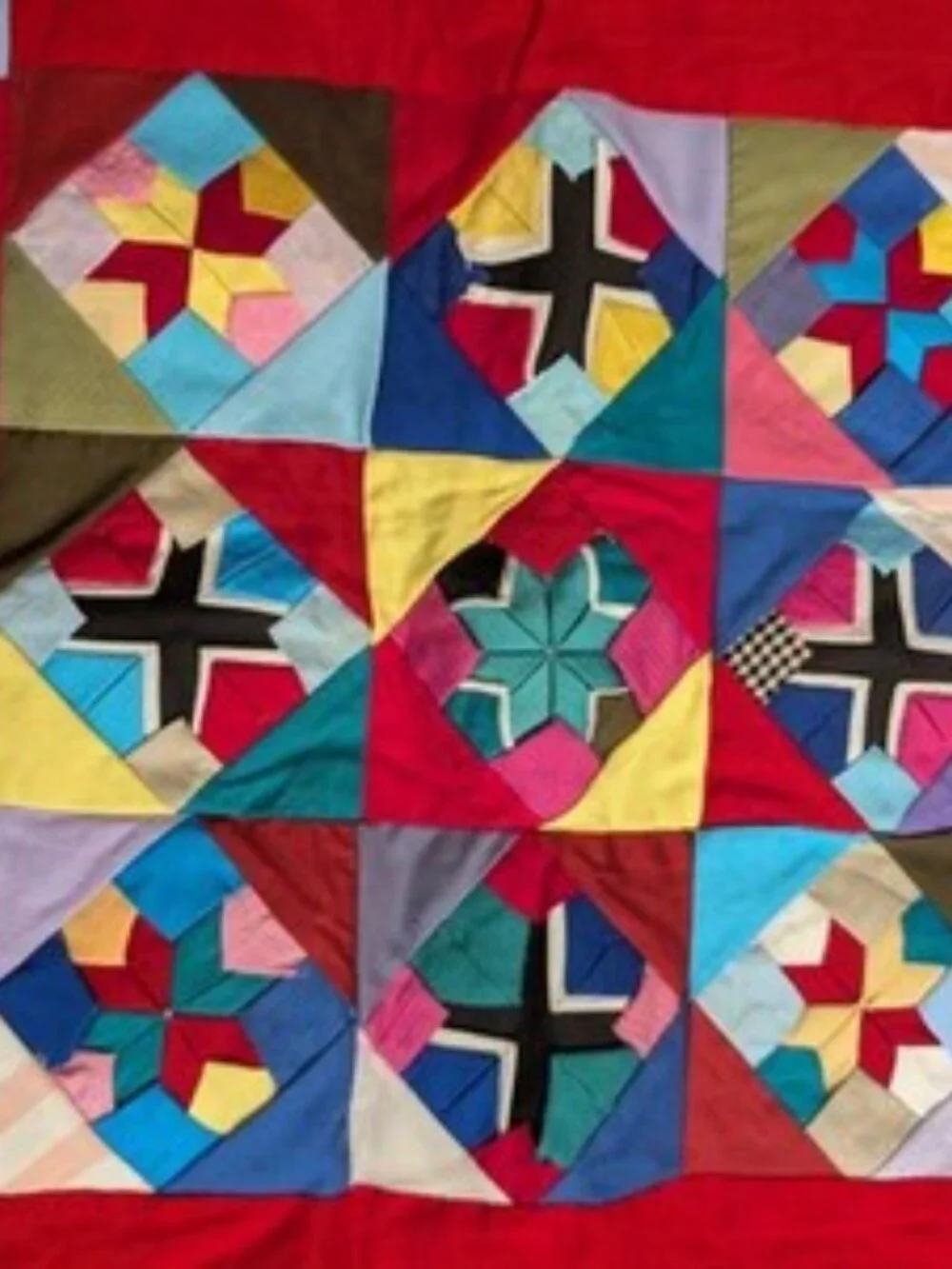Vintage Chinese Embroidered Patchwork Quilt Blanket Dragon Panda Silk Throw